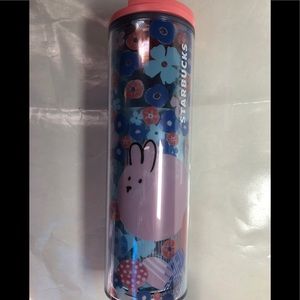 Starbucks Easter Floral Rabbit Clear Tumbler 16oz